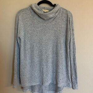 mesh + lace turtleneck sweater